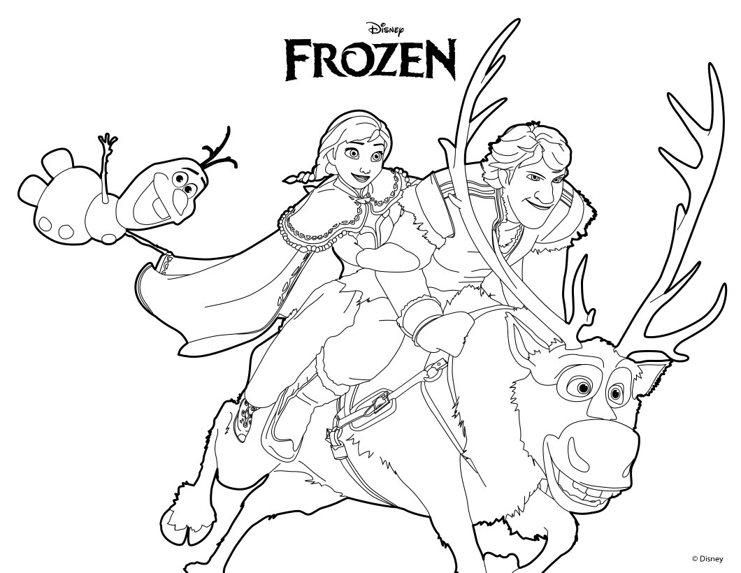 Ana olaf kristoff coloring pages