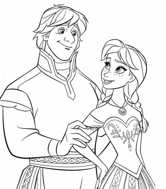 Anna and kristoff coloring pages