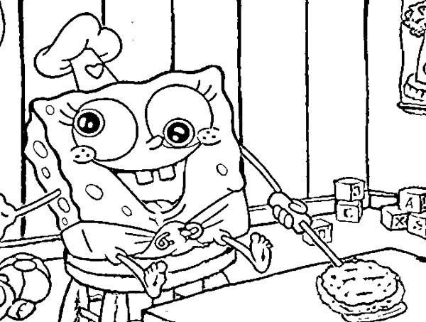 Spongebob work at krusty krab coloring page color luna