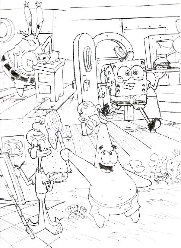 Routines in krusty krab coloring page color luna coloring pages cartoon coloring pages cute coloring pages