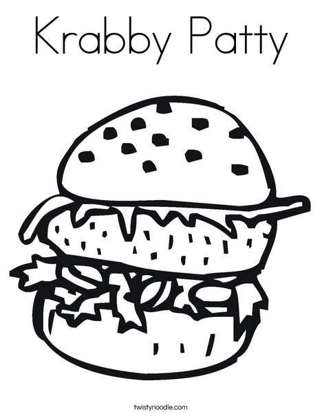 Krabby patty coloring page