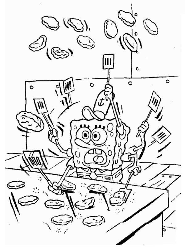 Spongebob making patty in krusty krab coloring page color luna coloring pages cartoon coloring pages disney coloring sheets