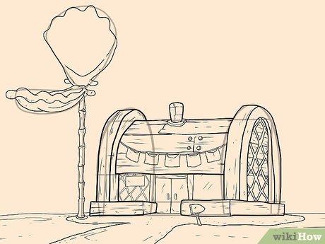 How to draw the krusty krab with pictures