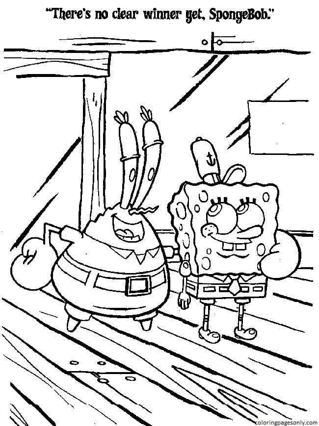 Spongebob squarepants and mr krabs coloring page