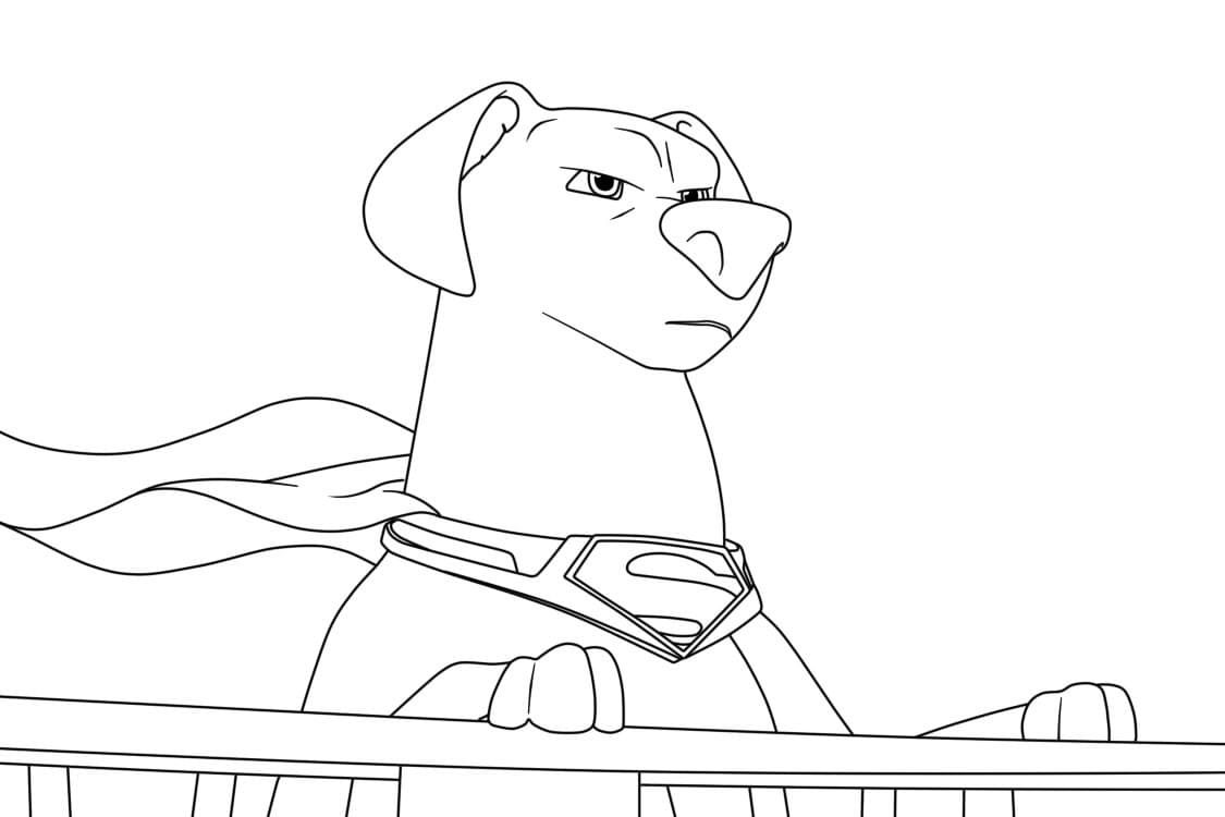 Krypto dc league of super pets coloring page