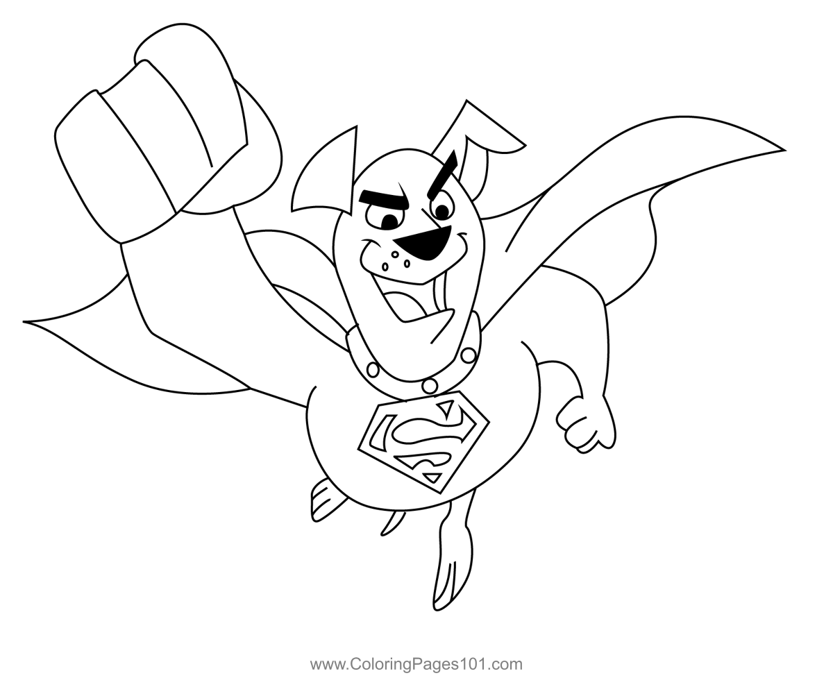 Krypto flying coloring page coloring pages printable coloring pages color