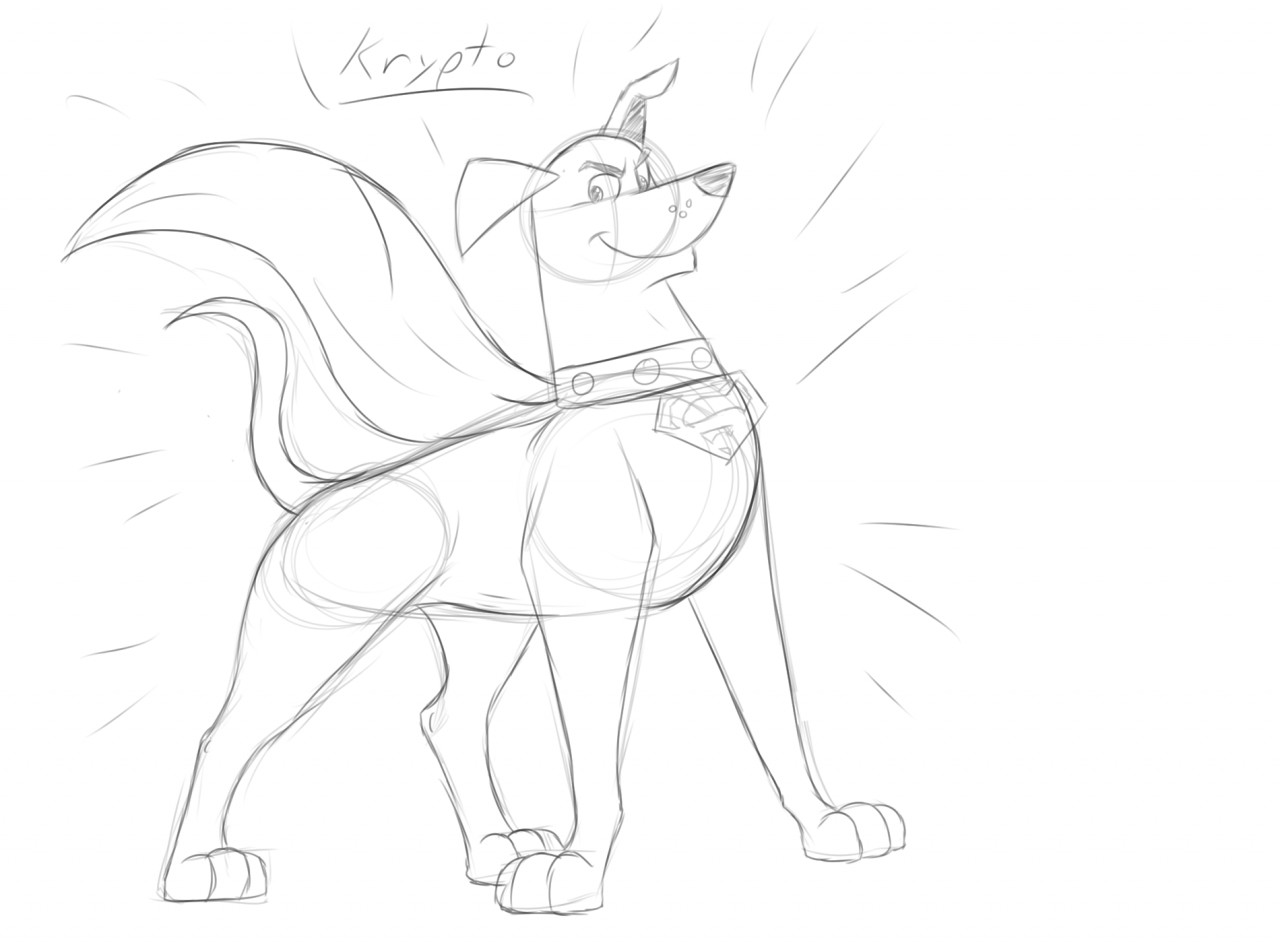 Krypto pose sketch by hyde