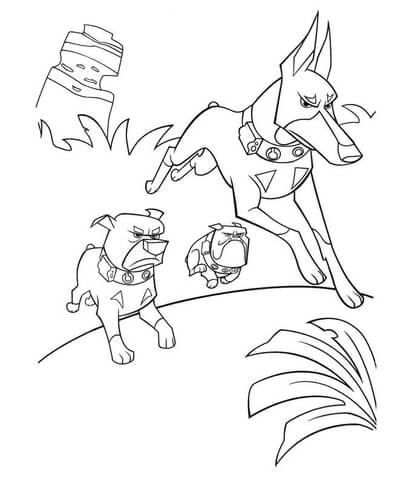 Dogs are attacking coloring page free printable coloring pages