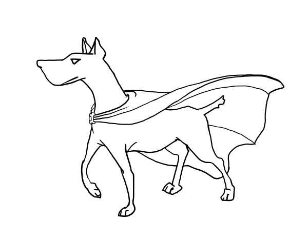 Dog superhero coloring page