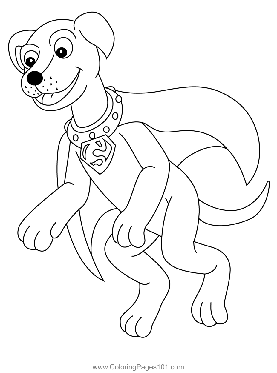 Krypto superdog coloring page for kids