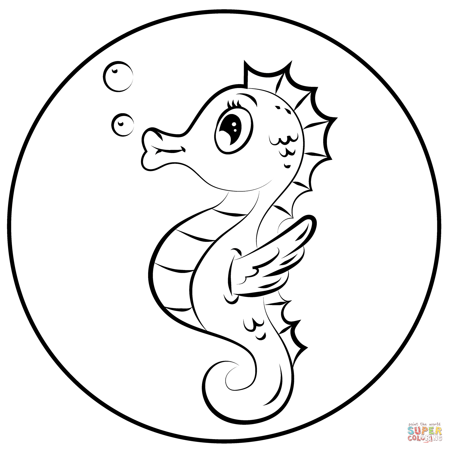 Seahorse coloring page free printable coloring pages