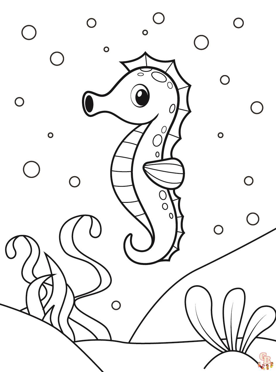 Seahorse coloring pages