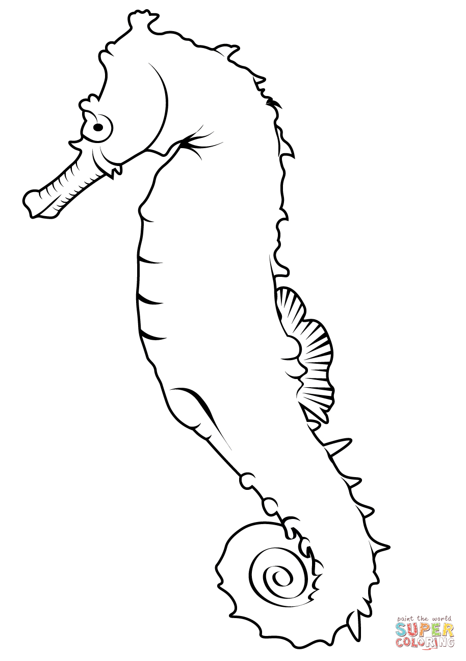 Mon seahorse hippocampus kuda coloring page free printable coloring pages