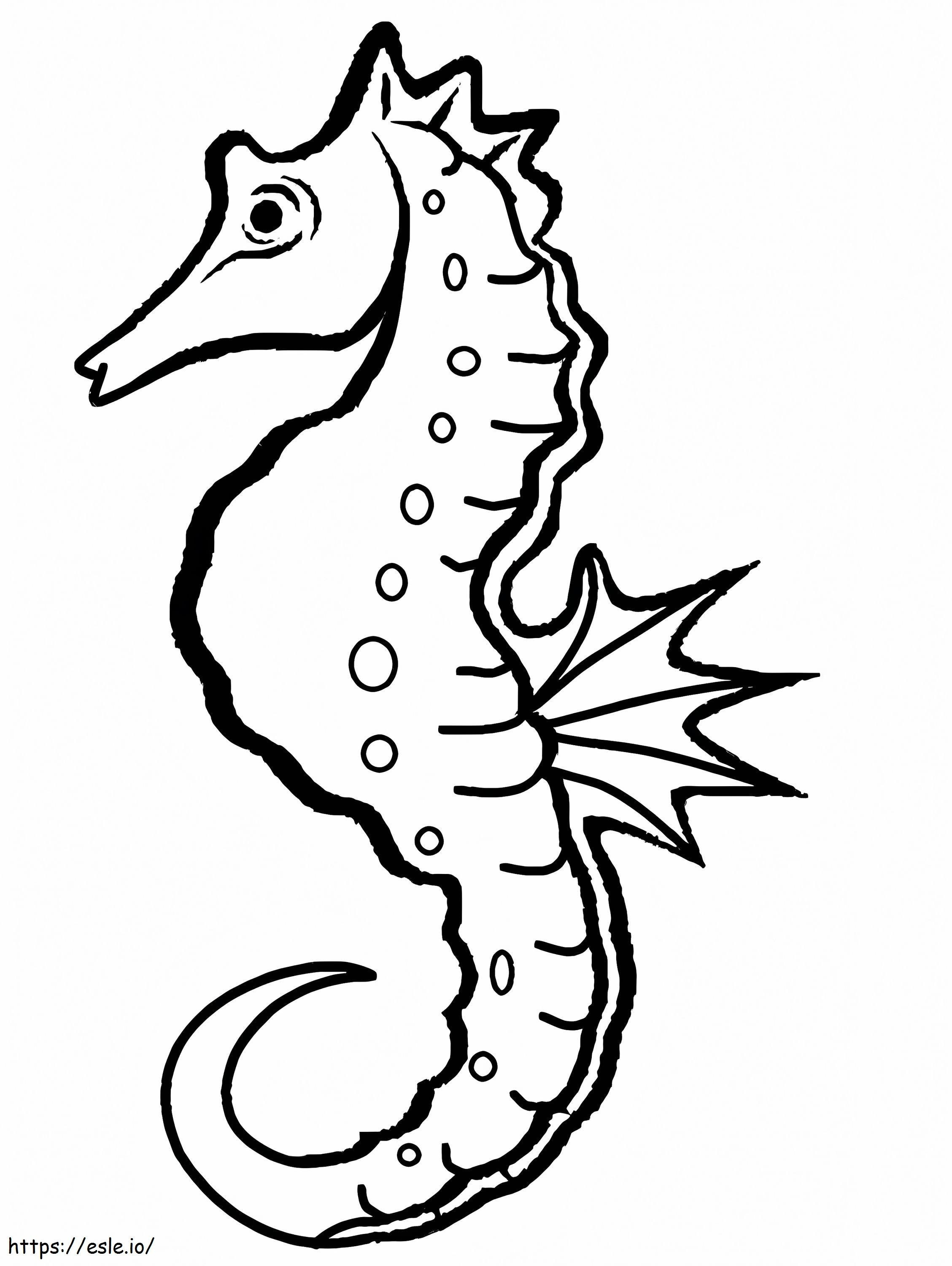 One seahorse coloring page