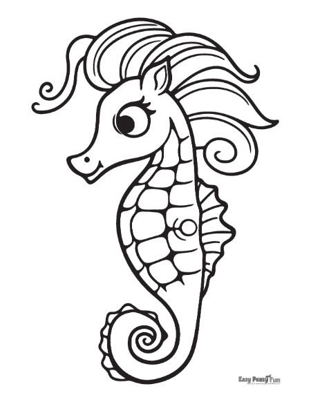 Printable seahorse coloring pages â sheets