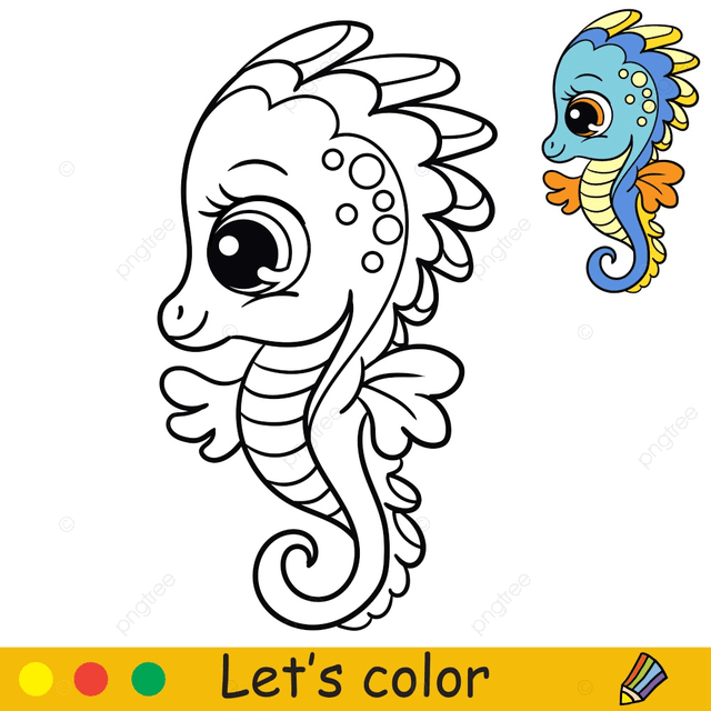 Seahorse coloring vector art png tropical seahorse coloring cartoon black tropical drawing seahorse drawing cartoon drawing png image for free download