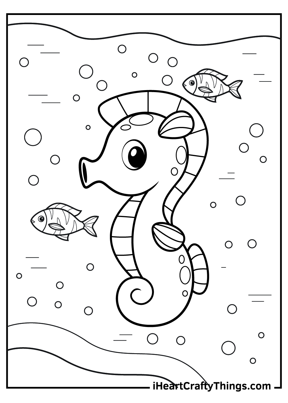 Seahorse coloring pages free printables