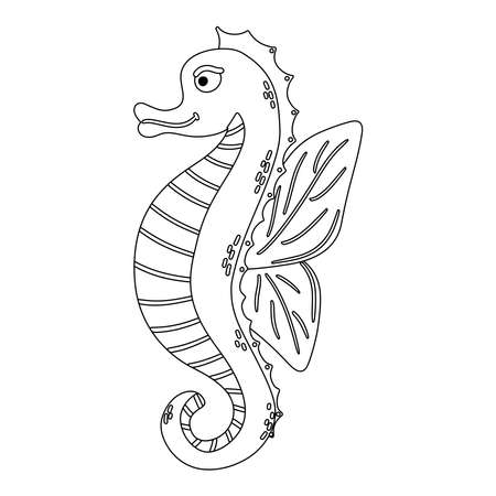 Coloring page seahorse stock photos and images