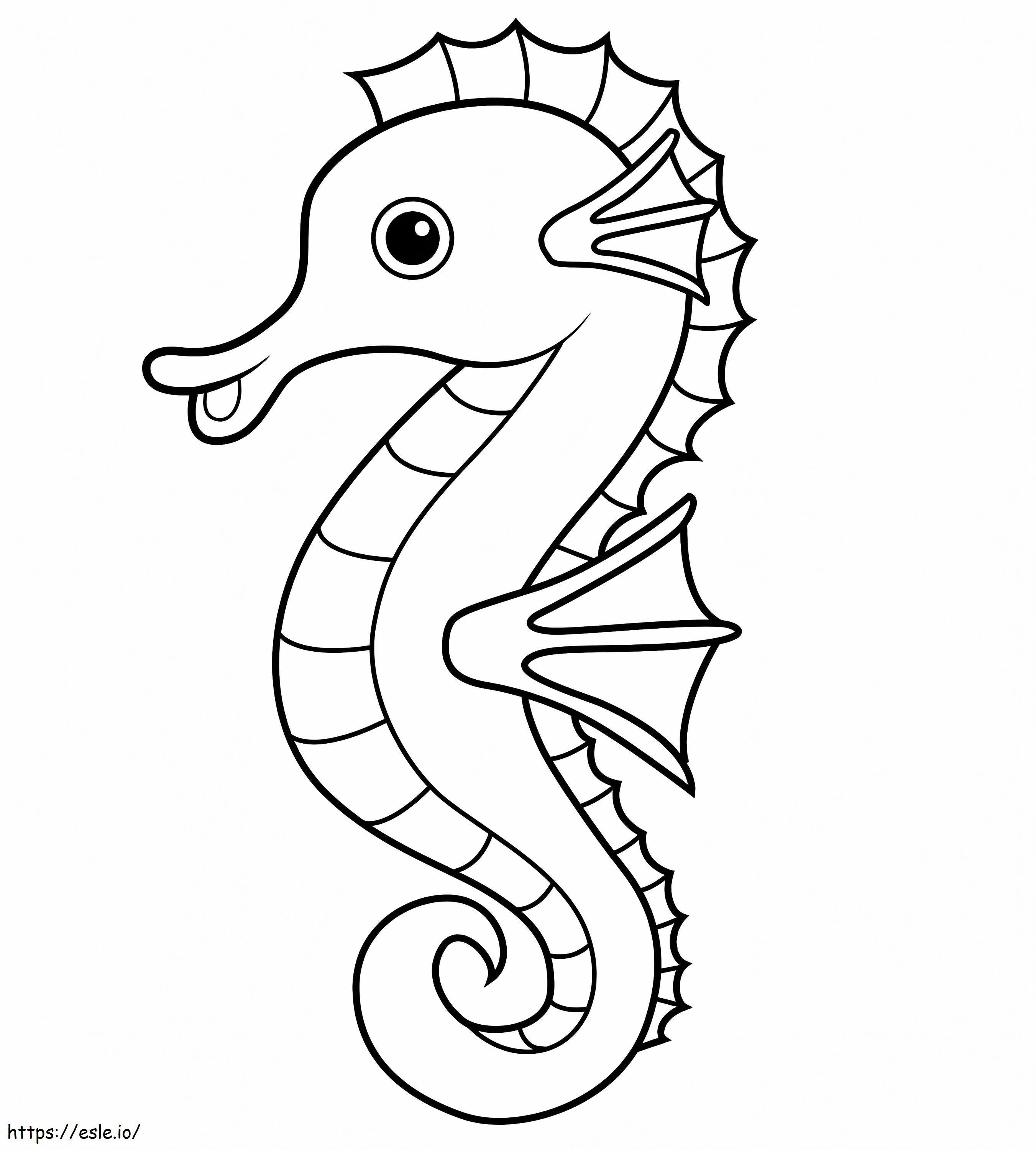 Happy seahorse coloring page