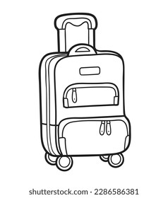 Travel suitcase continuous line drawing style stock