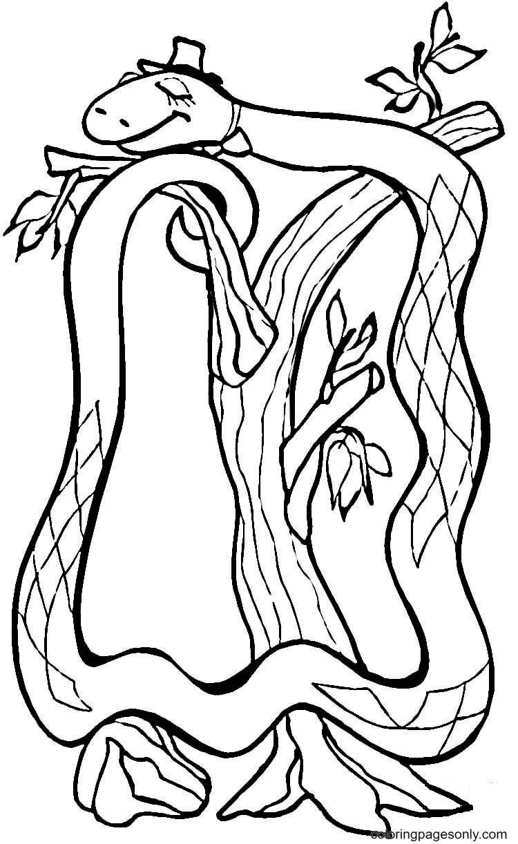 Cute snake in kufia coloring page