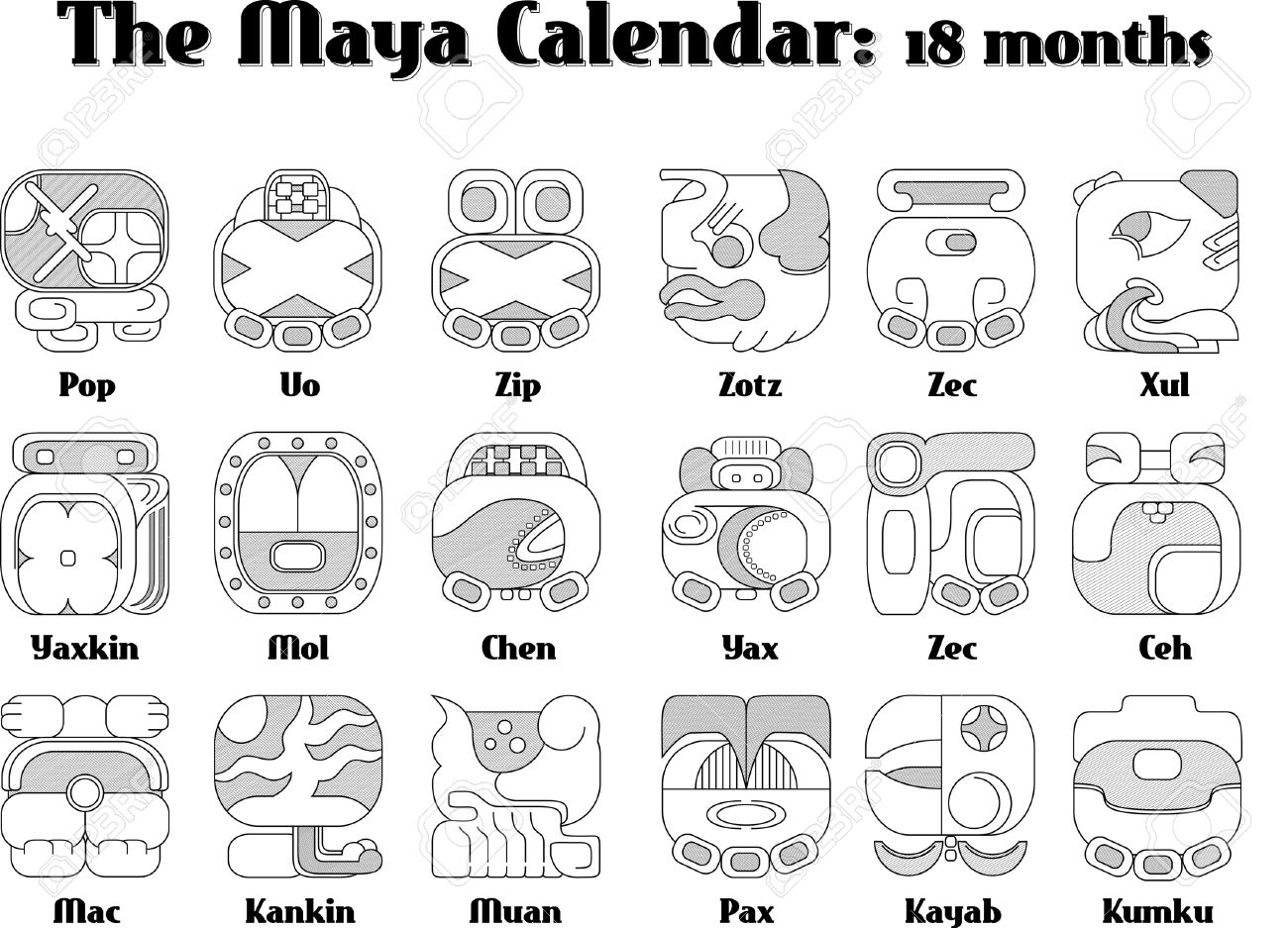 Maya calendar royalty free svg cliparts vectors and stock illustration image