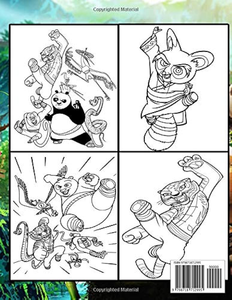 Kung fu panda coloring book great coloring pages x inches