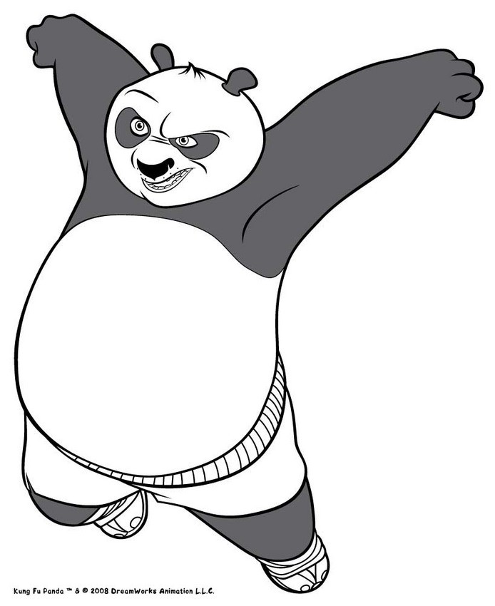 Angry kung fu panda coloring pages