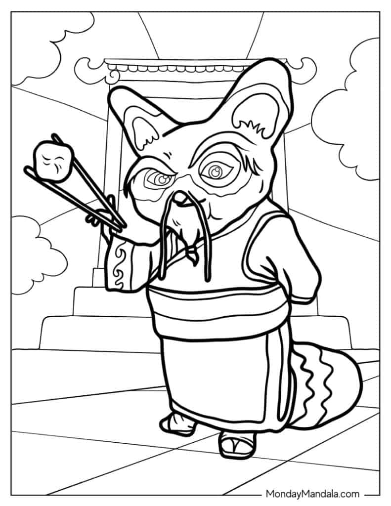 Kung fu panda coloring pages free pdf printables