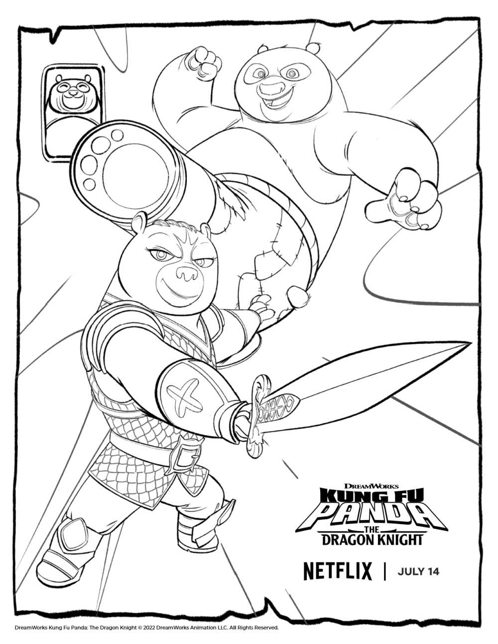 Netflix kung fu panda po coloring page