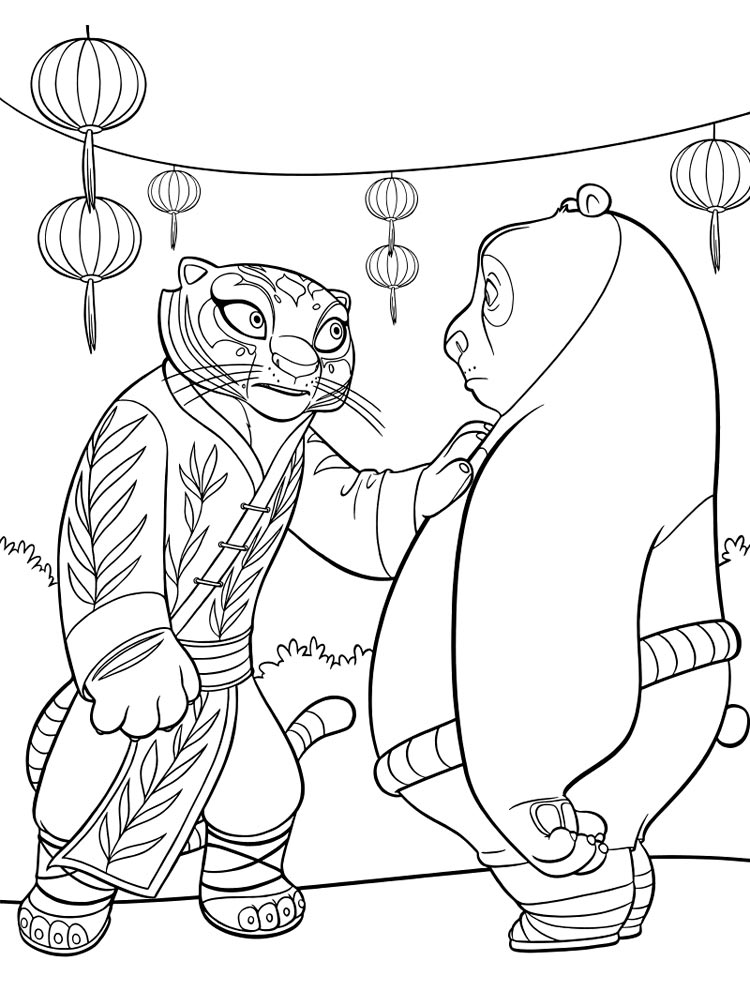 Po speaking with master tigress coloring page