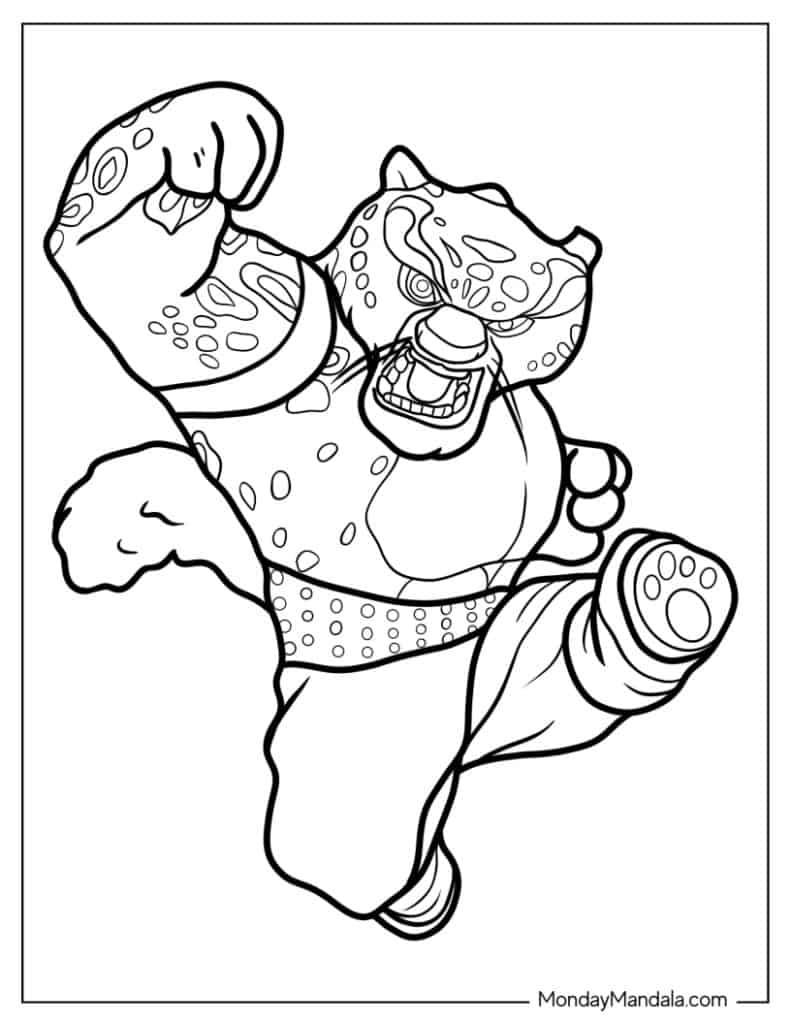 Kung fu panda coloring pages free pdf printables