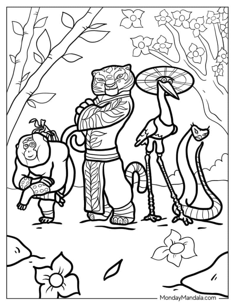 Kung fu panda coloring pages free pdf printables