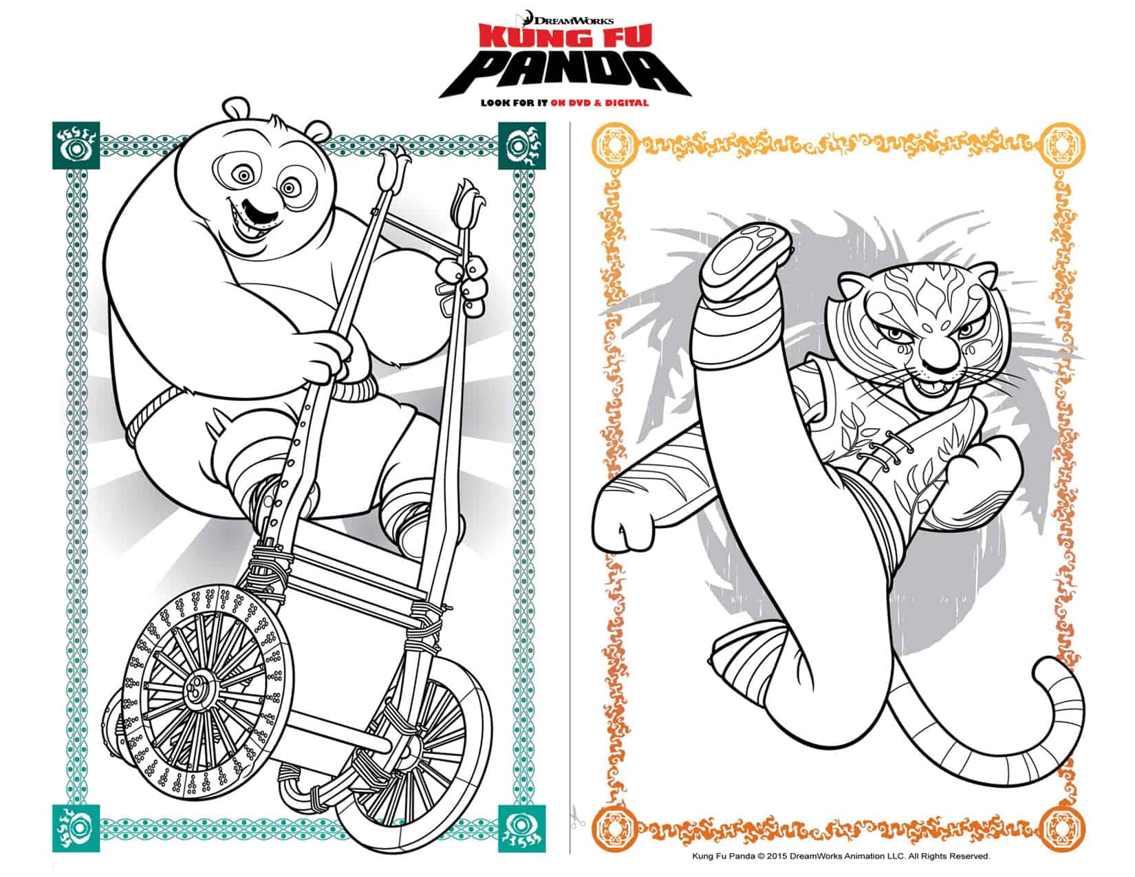 Kung fu panda free printable coloring pages two kids and a coupon