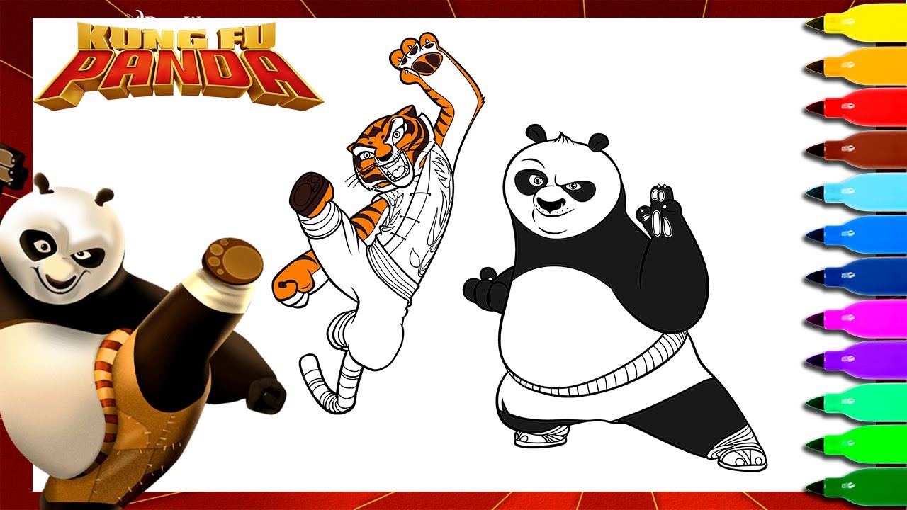 Kung fu panda po and tigress kung fu panda coloring pages