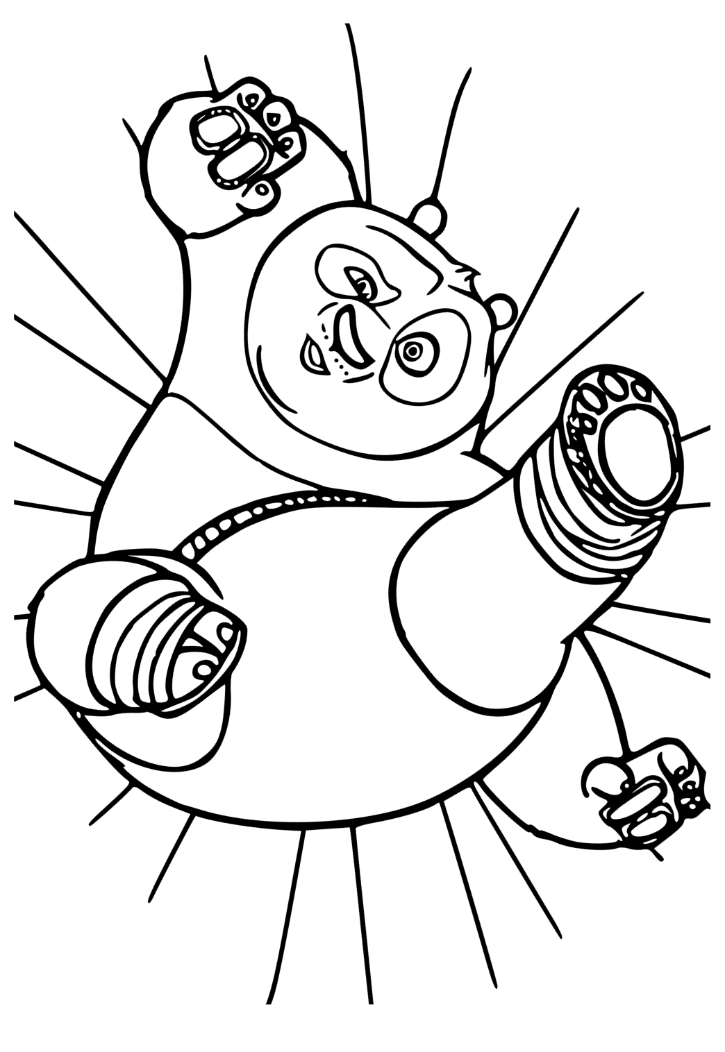 Free printable kung fu panda attack coloring page for adults and kids