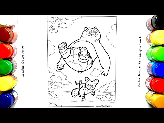 Kung fu panda coloring kiddoscolorverse art fun video kungfupanda