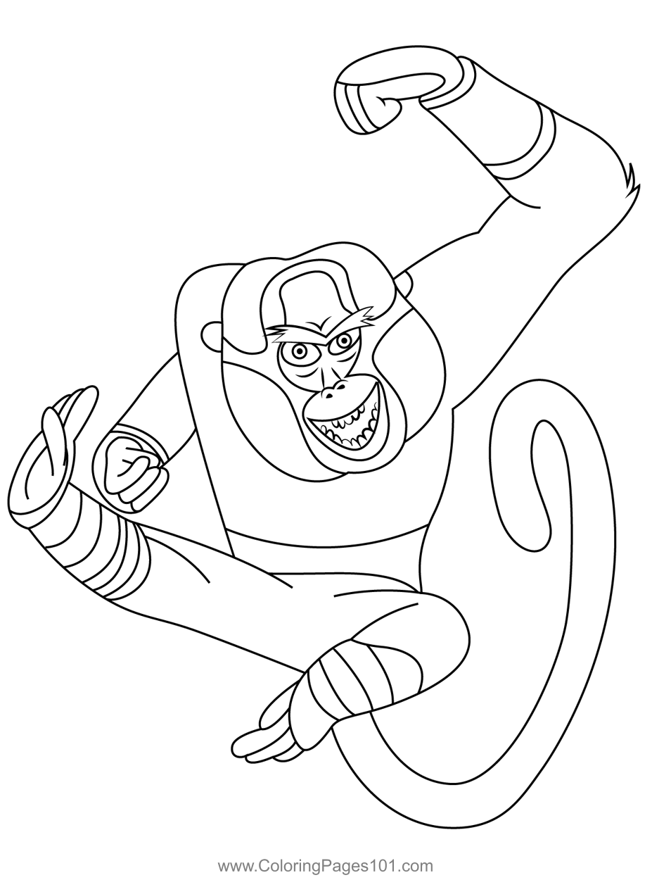 Monkey coloring page for kids