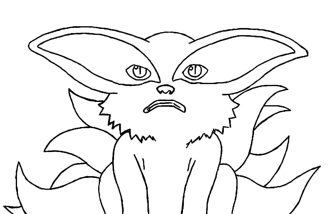 Lovely kurama coloring page