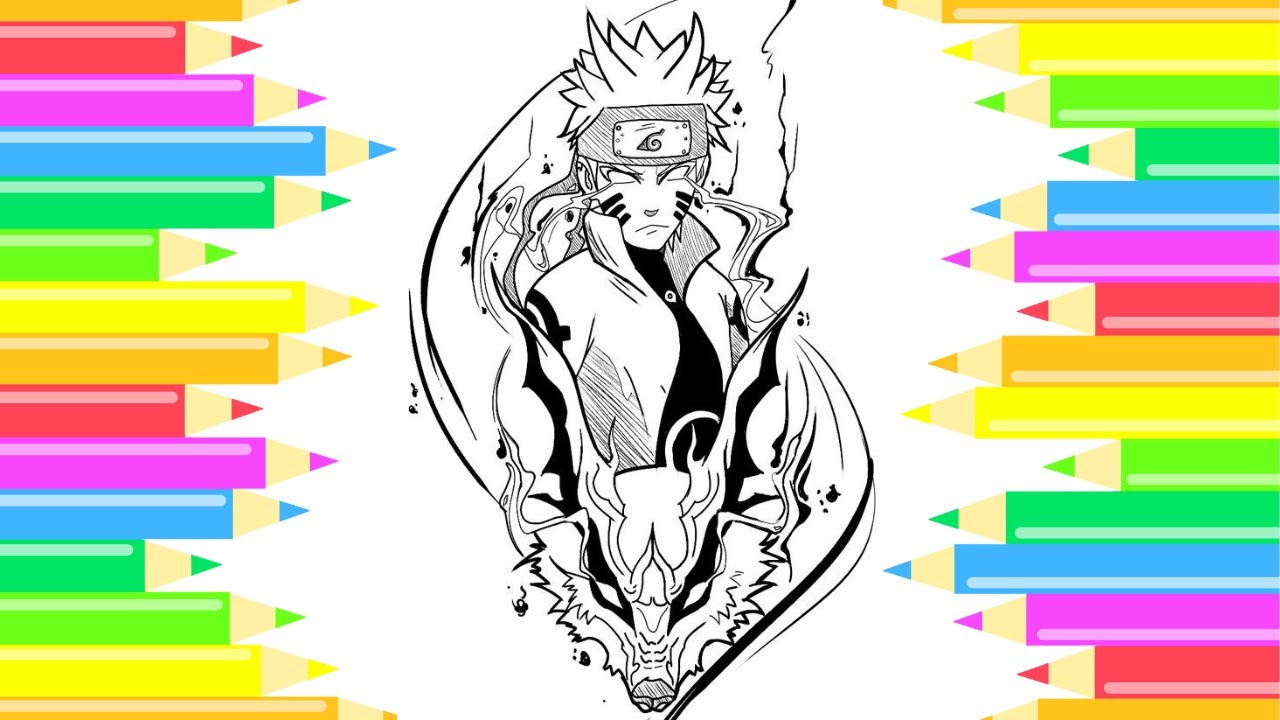 Coloring pages anie naruto and kuraa