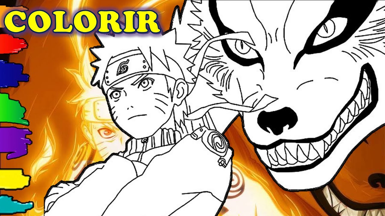 Naruto shippuden â colorindo anime naruto and kurama