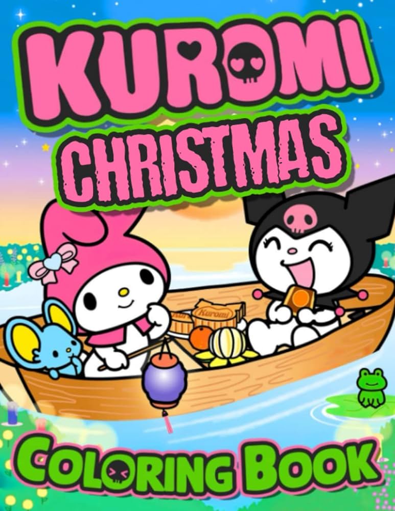 Kuromi christmas coloring book cute and easy coloring book for kids girls and boys pages