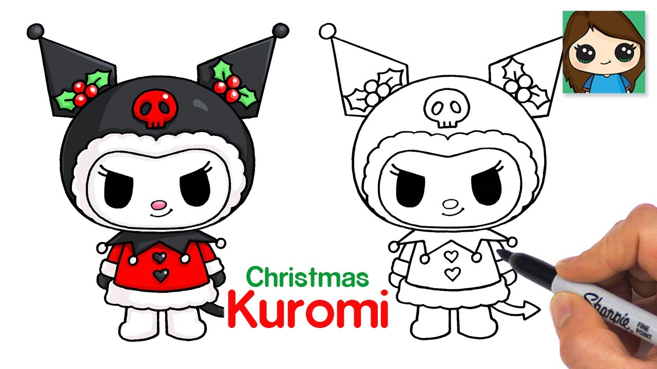 How to draw kuromi christmas âï winter holiday sanrio