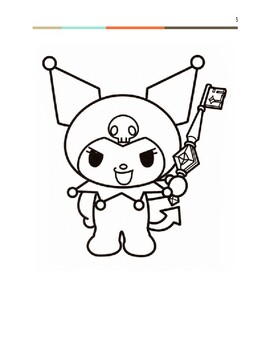 Adorable kuromi coloring pages by the coloring cove tpt