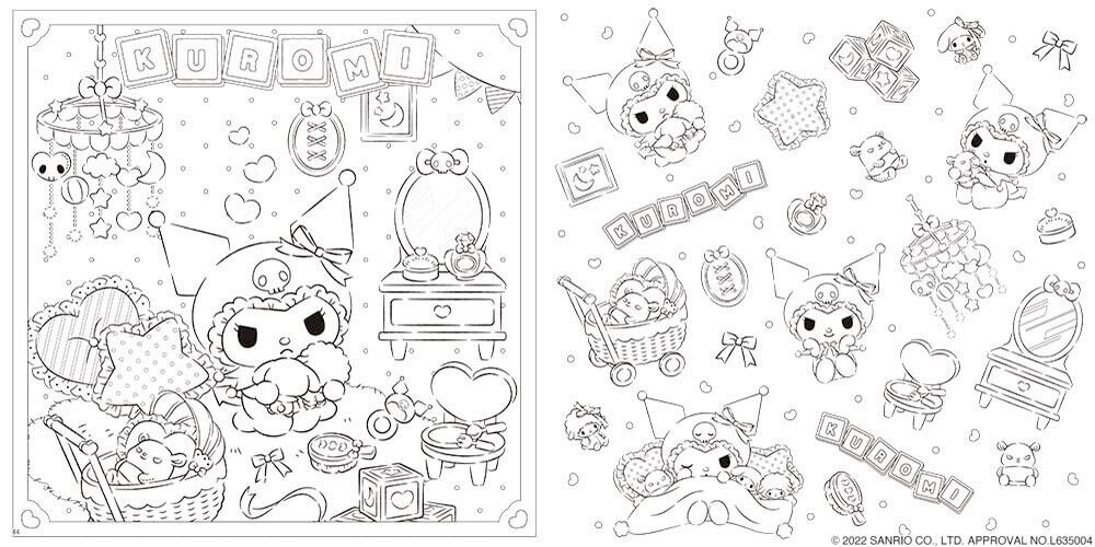 Kuromi coloring art book p japan sanrio my melody