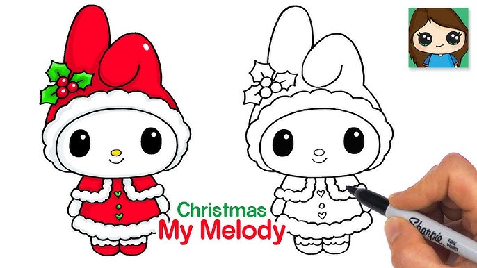 How to draw kuromi christmas âï winter holiday sanrio