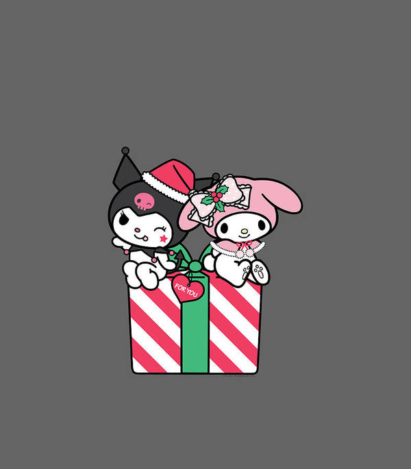 My melody and kuromi christmas art print by furkak mujiu