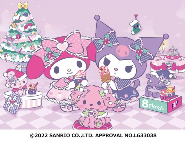 Sanrio characters take over baskin robbins japan for my melody and kuromis sweet christmas