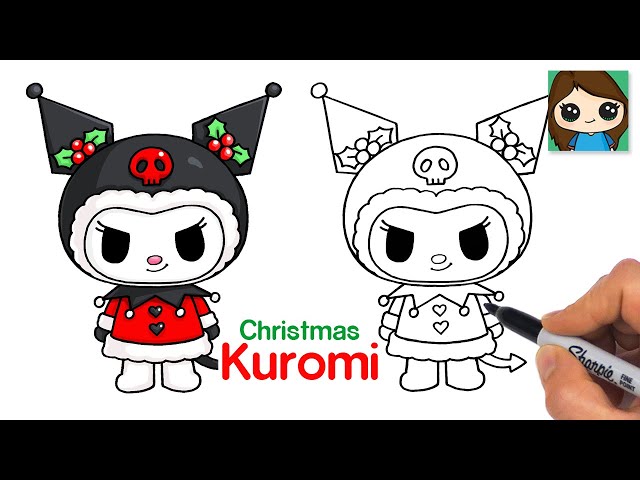 How to draw kuromi christmas âï winter holiday sanrio