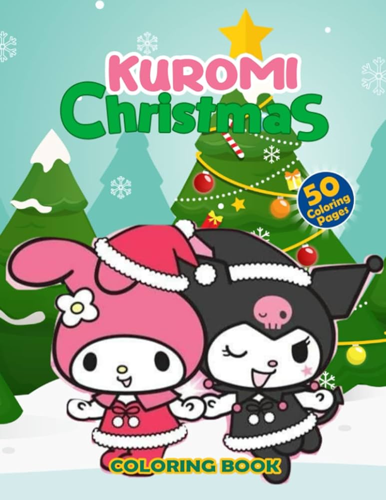 Kuromi coloring book for christmas kuromi christmas coloring book with adorable illustrations for kids and adults great christmas gifts